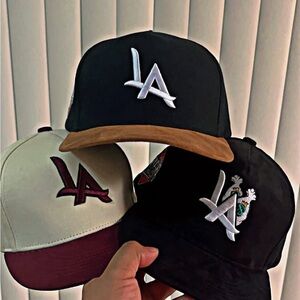 Black and White Snapback Hats with LA Logo